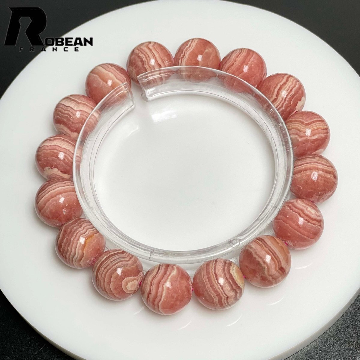 絶賛 EU製 定価28万円★ROBEAN・インカローズ★ブレスレット パワーストーン 原石 天然石 高級 プレゼント バラ色 13.5-13.8mm M109976拍卖