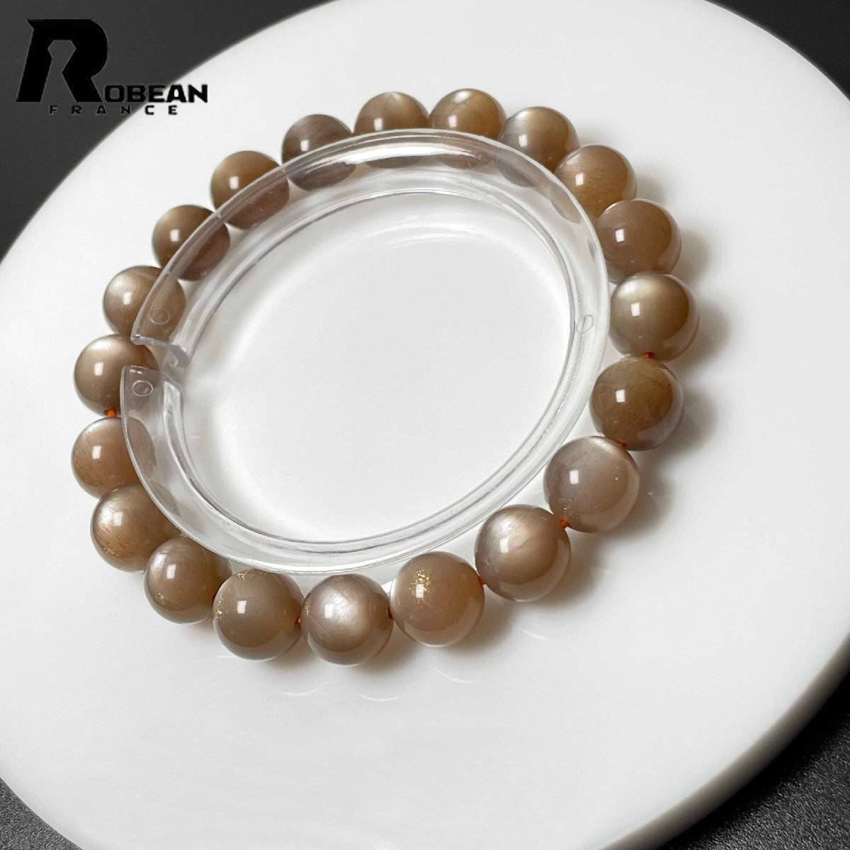 高級 EU製 定価7万円★ROBEAN・ゴールデンサンストーン★パワーストーン ブレスレット 天然石 高級 お守り ギフト 9.4-10mm L0227153拍卖