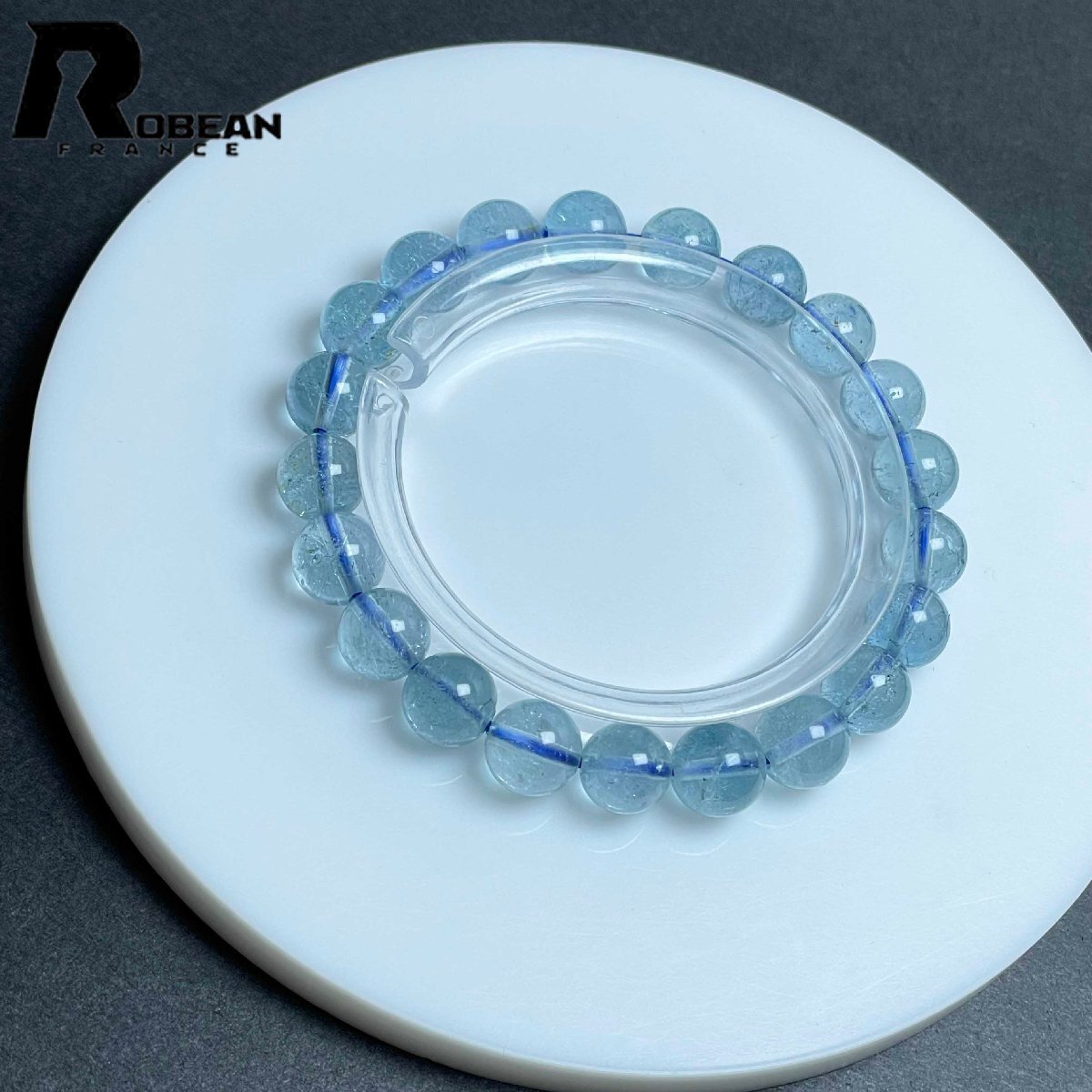 逸品 EU製 定価14万円★ROBEAN・ブルートパーズ★ブレスレット パワーストーン 天然石 綺麗 お守り 8.7-9.2mm M0411912拍卖