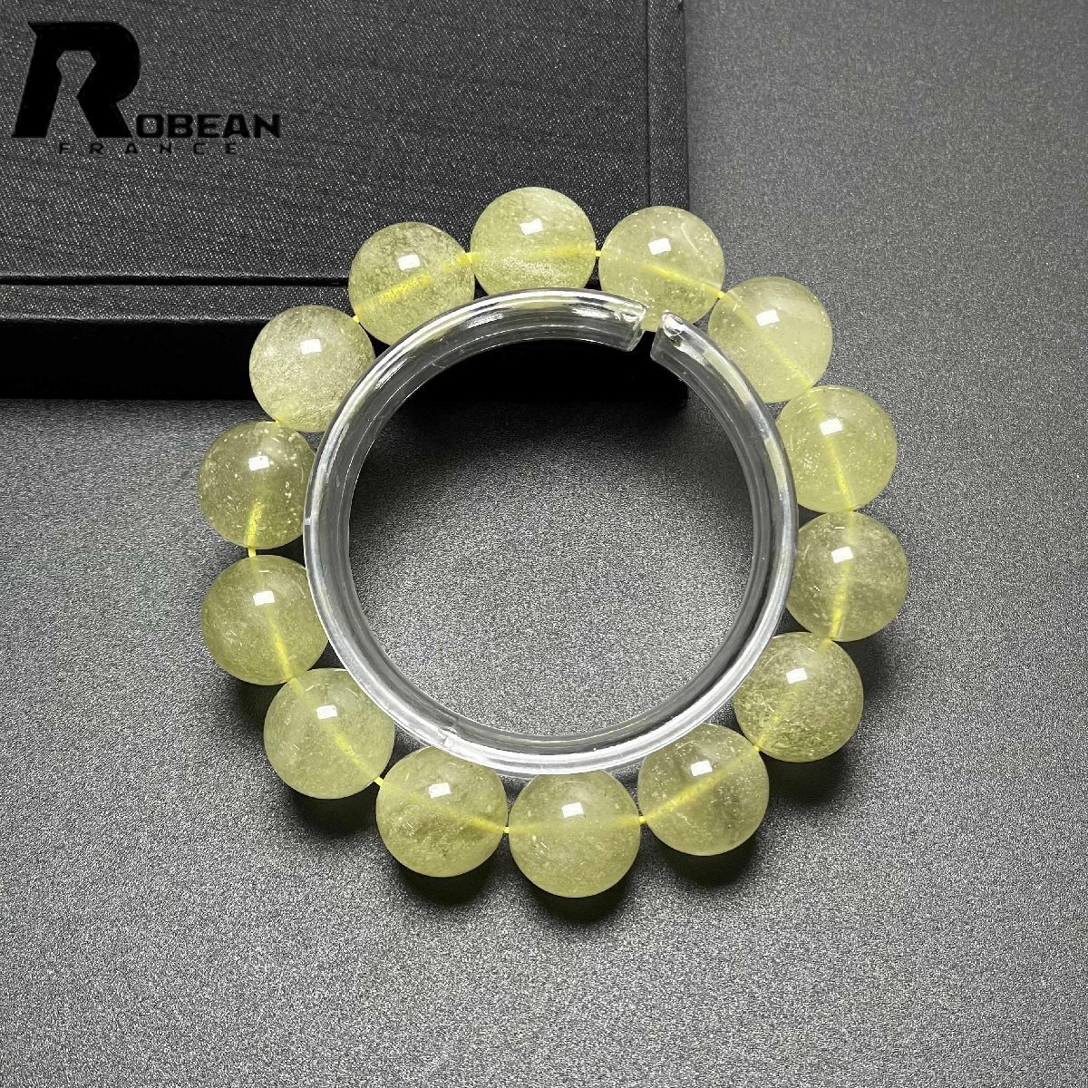 綺麗 EU製 定価23万円★ROBEAN・リビアングラス★パワーストーン アクセサリー 天然石 幸運 高級 お守り 約15.6-15.8mm M0417984拍卖