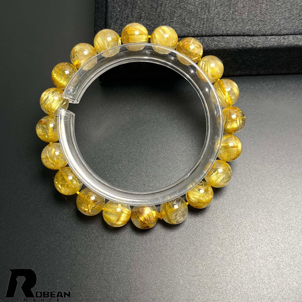 レア EU製 定価19万円★ROBEAN・極!極満針ルチルクォーツ★ブレスレット パワーストーン 天然石 金運 お守り 9.3-9.7mm K0617538拍卖