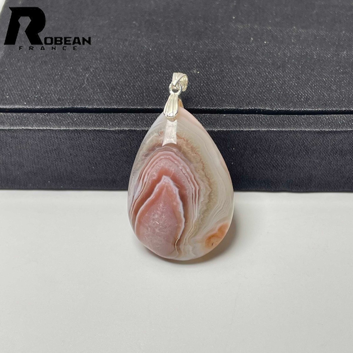 高級EU製 定価6万円★ROBEAN・ピンク ペルシャメノウペンダント★パワーストーン アクセサリー 瑪瑙 金運 お守り 33.8*23.1*7.4mm M0714851拍卖