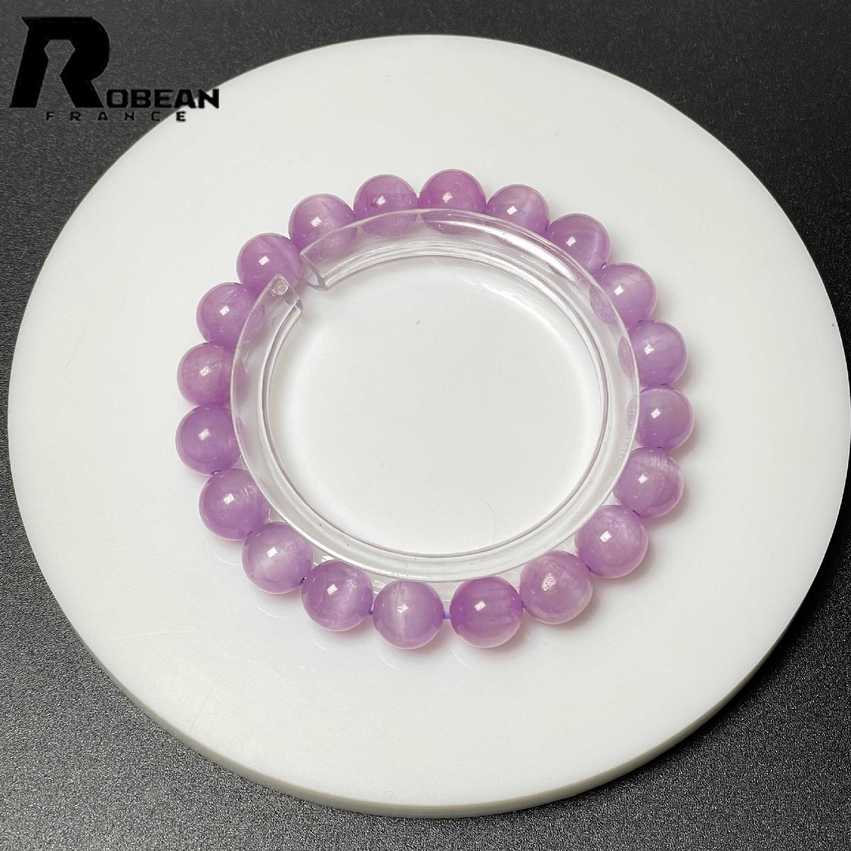 逸品 EU製 定価7万円★ROBEAN・ クンツァイト・リシア輝石★パワーストーン ブレスレット 天然石 プレゼント 9.4-9.8mm M0401719拍卖