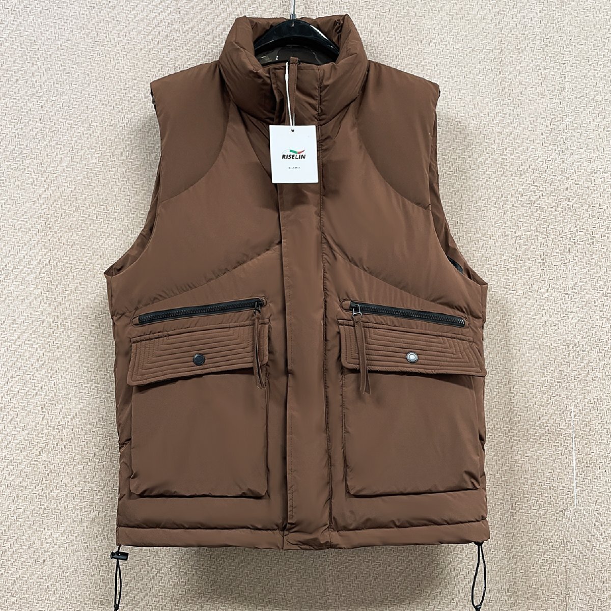 上級ヨーロッパ製※定価9万◆ブルガリア発※RISELIN ダウンベスト グースダウン90% 防寒 軽量 暖かい アウター メンズ 秋冬 通勤 M/46拍卖