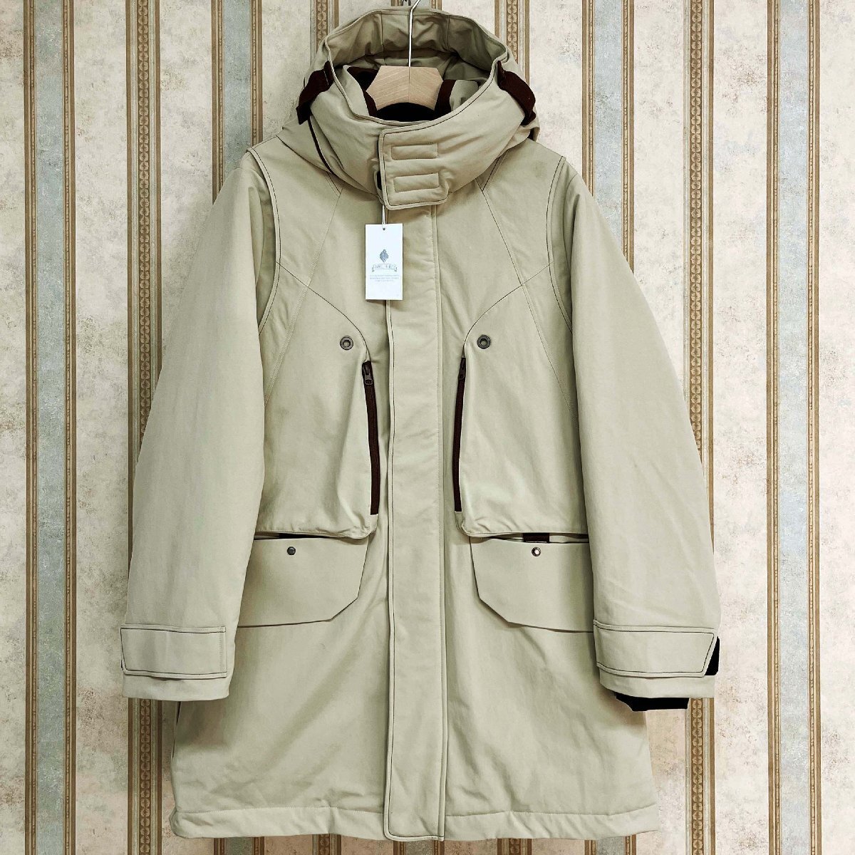 最高級 定価11万 FRANKLIN MUSK・アメリカ・ニューヨーク発 ダウンジャケット ダックダウン90% 保温 ロング丈 フード付き 冬服 サイズ1拍卖