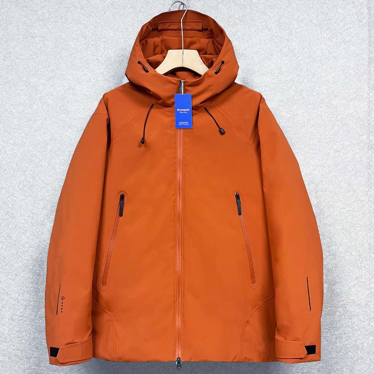 防寒・ダウンジャケット 定価15万◆Emmauela・イタリア・ミラノ発◆グースダウン90% 人気 マウンテンパーカー コート アウター 冬 2XL/52拍卖