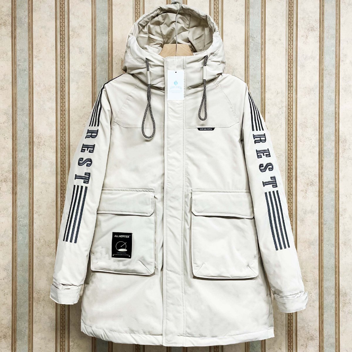 高級 定価10万 FRANKLIN MUSK・アメリカ・ニューヨーク発 ダウンジャケット ソフトフード付 ゆったり コート アウター カジュアル サイズ3拍卖