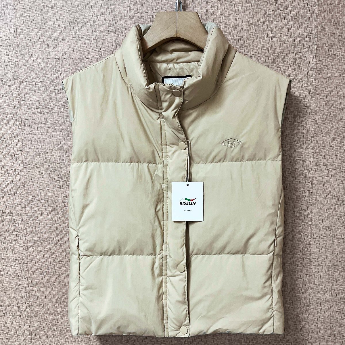 人気ヨーロッパ製※定価9万◆ブルガリア発※RISELIN ダウンベスト グースダウン90% 柔らか 暖かい ふわふわ シンプル アウター 秋冬 L/48拍卖