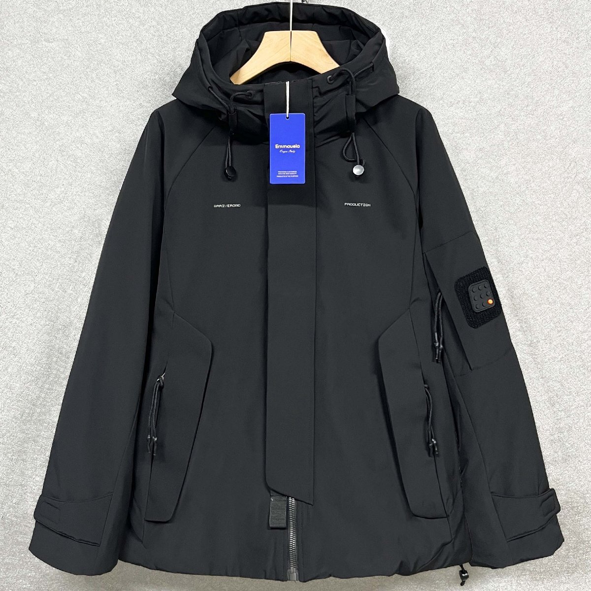 高級・ダウンジャケット 定価10万◆Emmauela・イタリア・ミラノ発◆ダックダウン90% 防寒 防風 無地 マウンテンパーカー コート XL/50拍卖