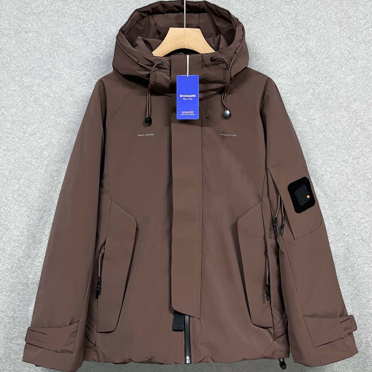 上級・ダウンジャケット 定価10万◆Emmauela・イタリア・ミラノ発◆ダックダウン90% 防寒 防風 無地 マウンテンパーカー コート XL/50拍卖
