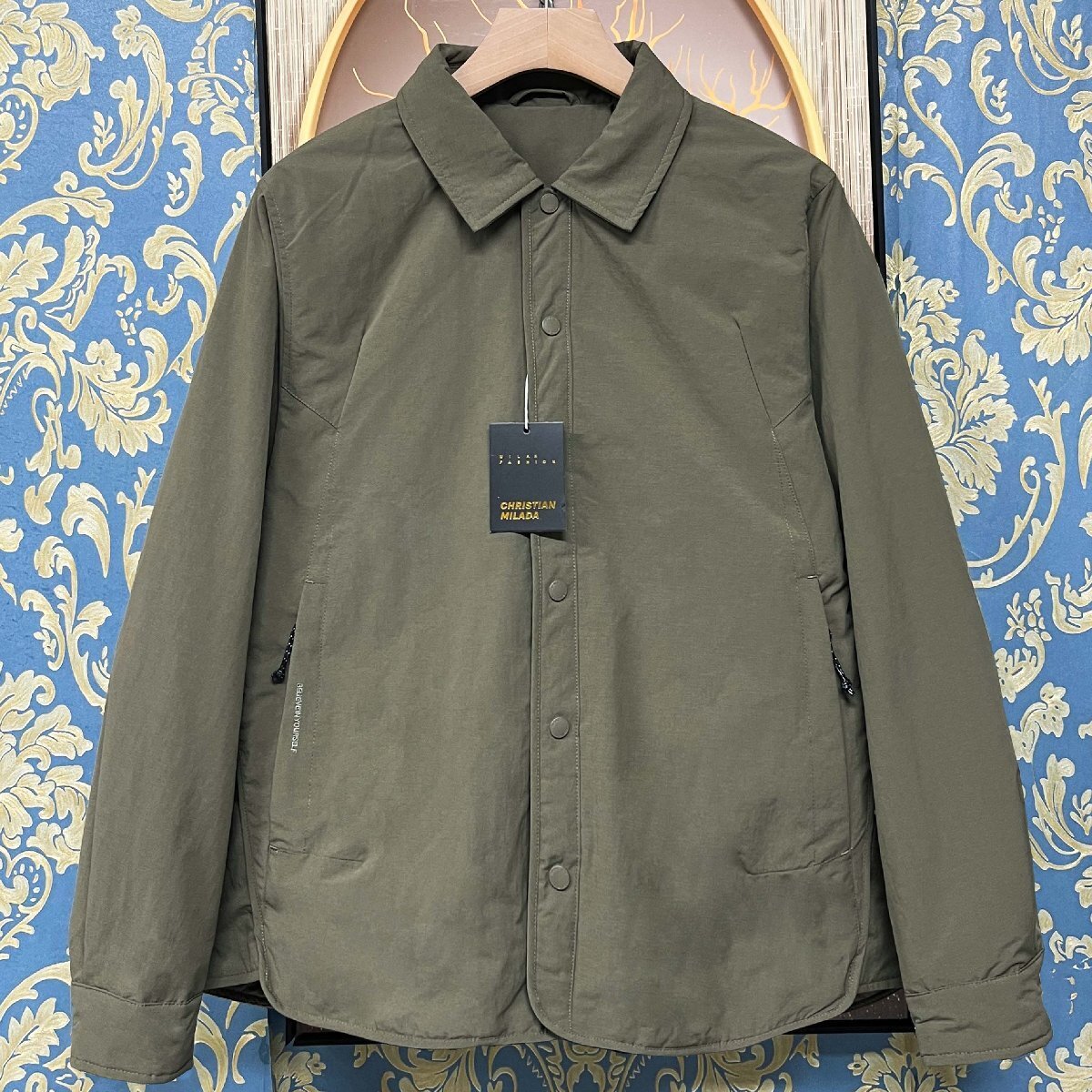 定価10万★christian milada・ミラノ発・ダウンジャケット★ダックダウン90% 防寒 防風 ゆったり 折り襟 アウター コート カジュアル L/48拍卖