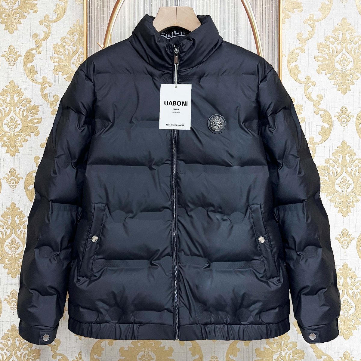 高級EU製&定価10万◆UABONI*Paris*ダウンジャケット*ユアボニ*パリ発◆ダックダウン90% 保温 立ち襟 アウター ブルゾン 個性 秋冬 M/46拍卖