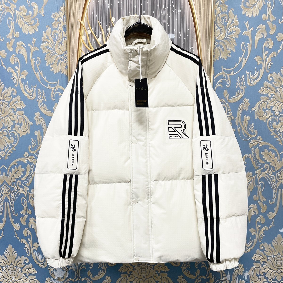 一枚限定 定価10万★christian milada・ミラノ発・ダウンジャケット★ダックダウン90% 暖かい ソフト アウター スポーティー 秋冬 2XL/52拍卖