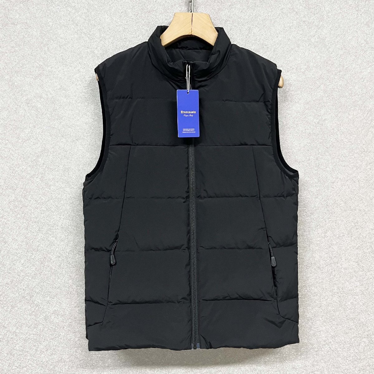 定番・ダウンベスト 定価8万◆Emmauela・イタリア・ミラノ発◆ダックダウン90% 軽量 ソフト 保温 無地 カジュアル アウター 通勤通学 M/46拍卖