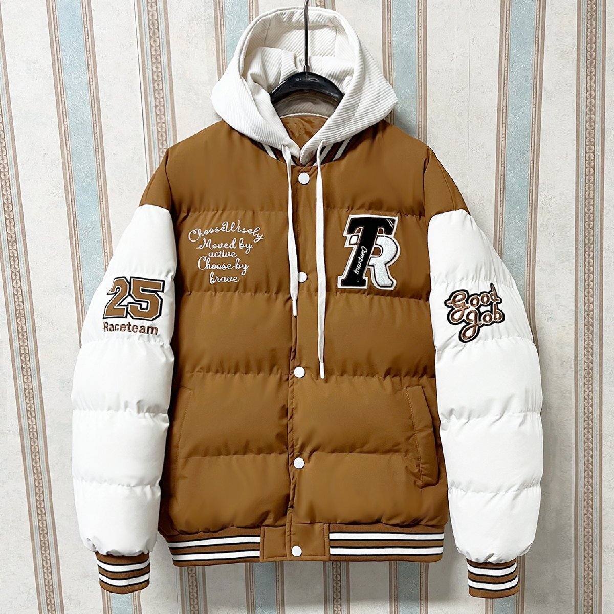 個性 定価8万 FRANKLIN MUSK・アメリカ・ニューヨーク発 中綿ジャケット 綿100% 保温 ふんわり スタジャン アウター アメカジ 通学 サイズ2拍卖