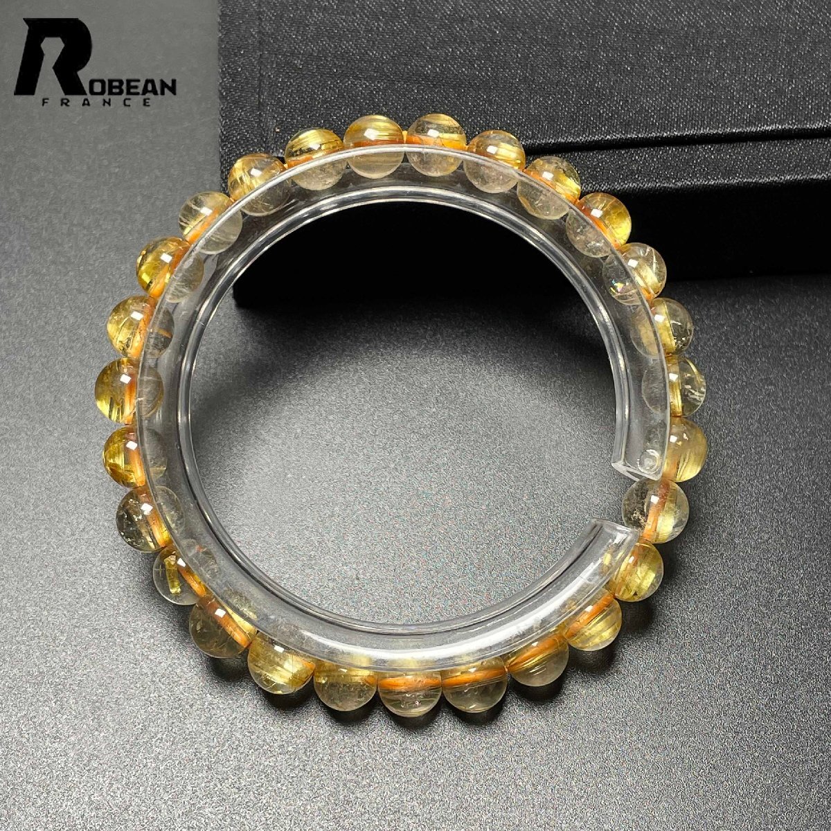 絶賛 EU製 定価14万円★ROBEAN・極!極満針ルチルクォーツ★ブレスレット パワーストーン 天然石 綺麗 金運 お守り 6.8-7.3mm M0408873拍卖