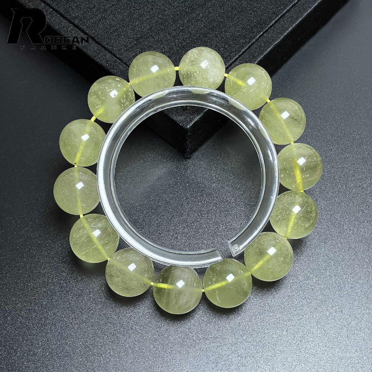 綺麗 EU製 定価20万円★ROBEAN・リビアングラス★パワーストーン アクセサリー 天然石 幸運 高級 お守り 約14.8-15.1mm M0116043拍卖