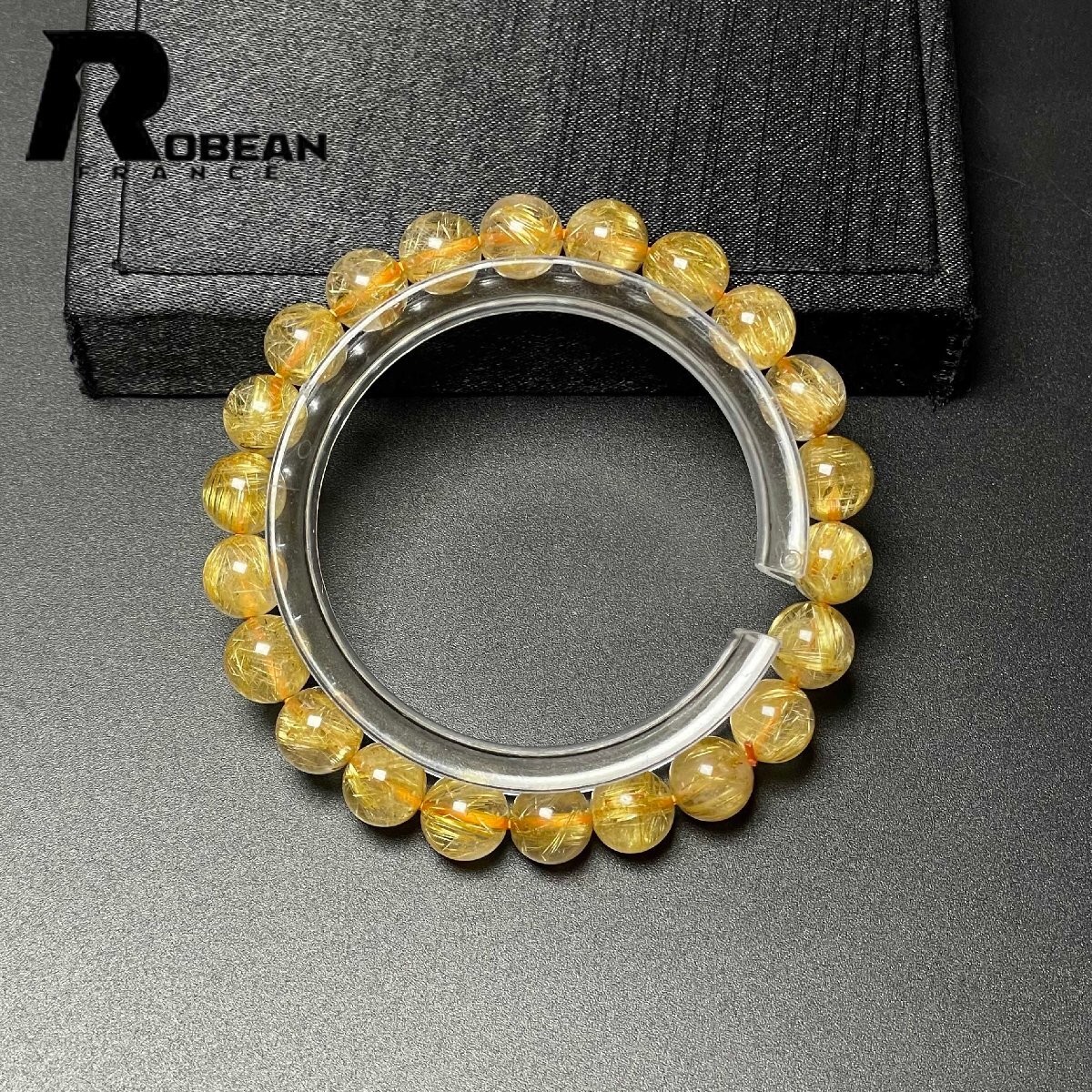 上級 EU製 定価23万円★ROBEAN・極!極満針ルチルクォーツ★ブレスレット パワーストーン 天然石 金運 お守り 8.8-9.4mm M0722919拍卖