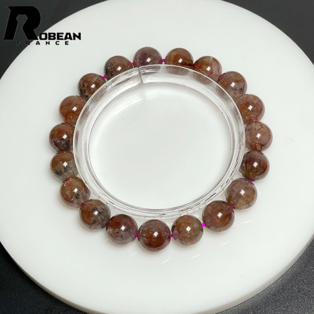 上品 EU製 定価14万円★ROBEAN・オーロラクォーツ・イン・スーパーセブン★パワーストーン ブレスレット 天然石 綺麗 9.8-10.3mm M109969拍卖
