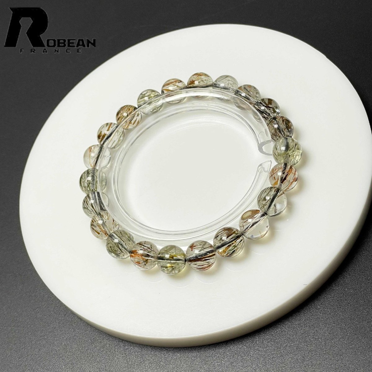 綺麗 EU製 定価7万円★ROBEAN・ゴールドスーパーセブン★パワーストーン ブレスレット 天然石 原石 綺麗 お守り 8.8-9.3mm M0708769拍卖