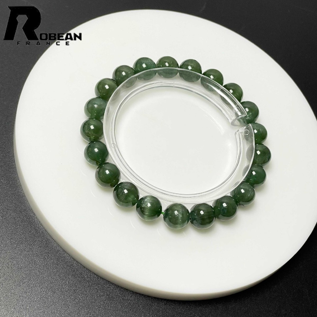 上級 EU製 定価10万円★ROBEAN・アパタイト★猫目 パワーストーン ブレスレット 天然石 綺麗 お守り プレゼント 8.9-9.4mm M0619611拍卖
