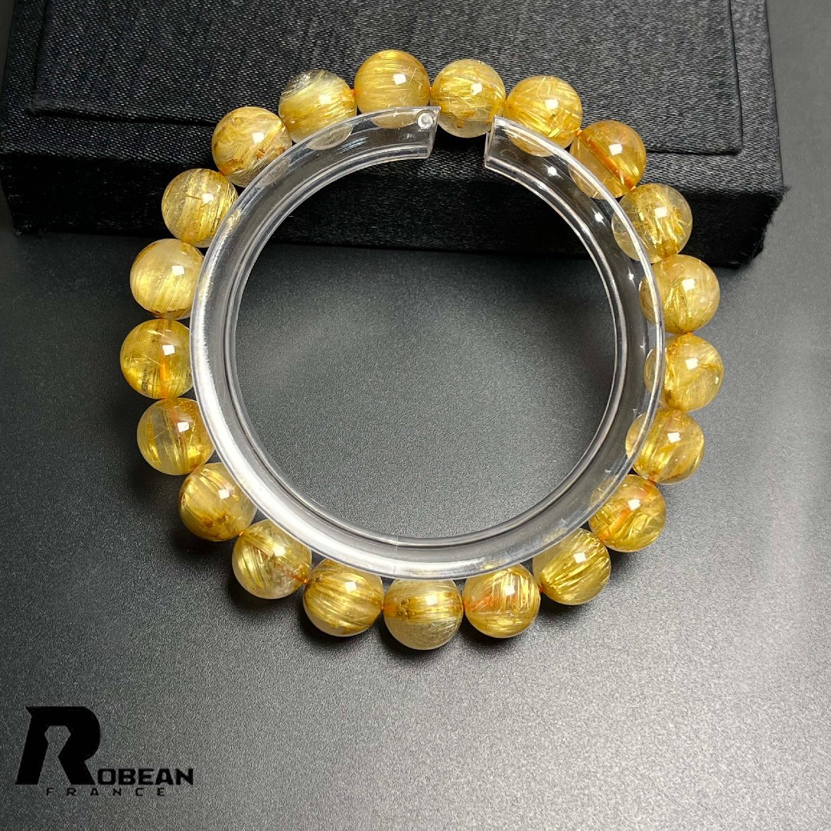 綺麗 EU製 定価19万円★ROBEAN・極!極満針ルチルクォーツ★ブレスレット パワーストーン 天然石 綺麗 金運 お守り 9.4-9.9mm K0617536拍卖