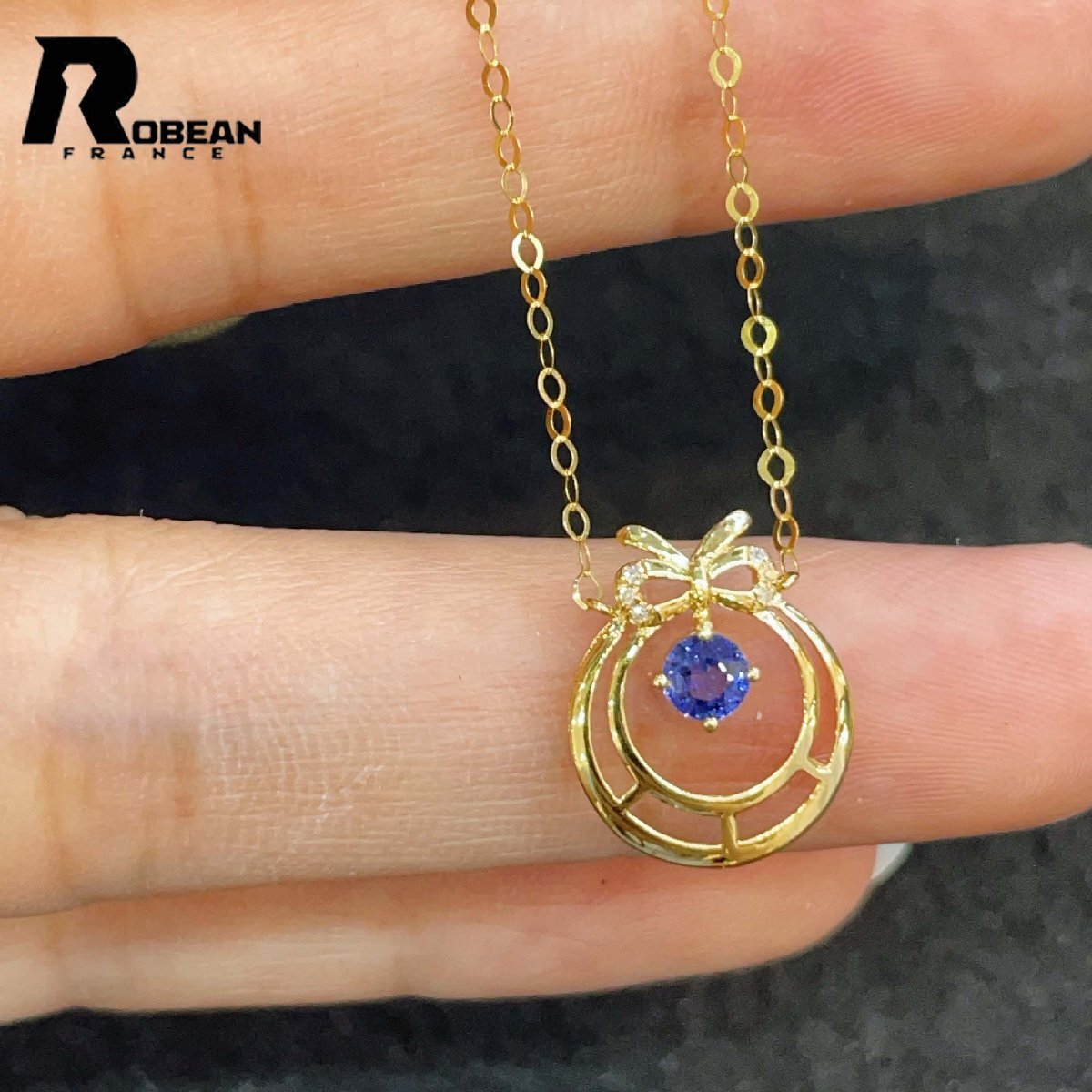 絶賛 EU製 定価35万円★ROBEAN・ サファイア・ネックレス★ダイヤモンド パワーストーン 天然石 綺麗 幸運 お守り K18(18金)00094669拍卖