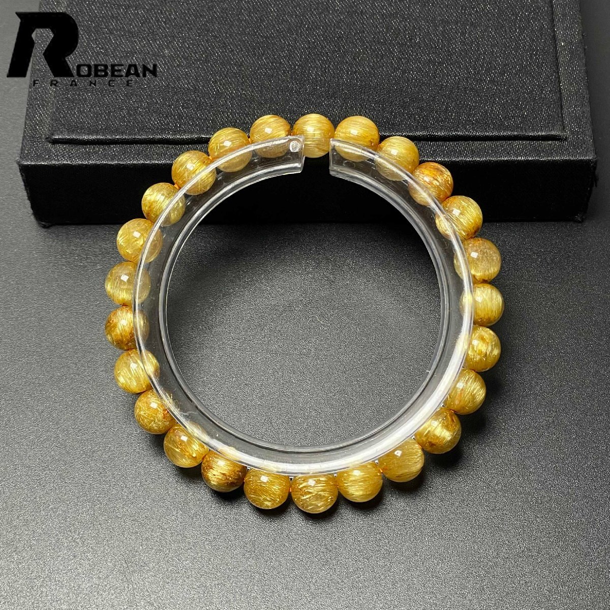 逸品 EU製 定価47万円★ROBEAN・極!極満針ルチルクォーツ★ ブレスレット パワーストーン 天然石 金運 お守り 7.3-7.8mm D0711832拍卖