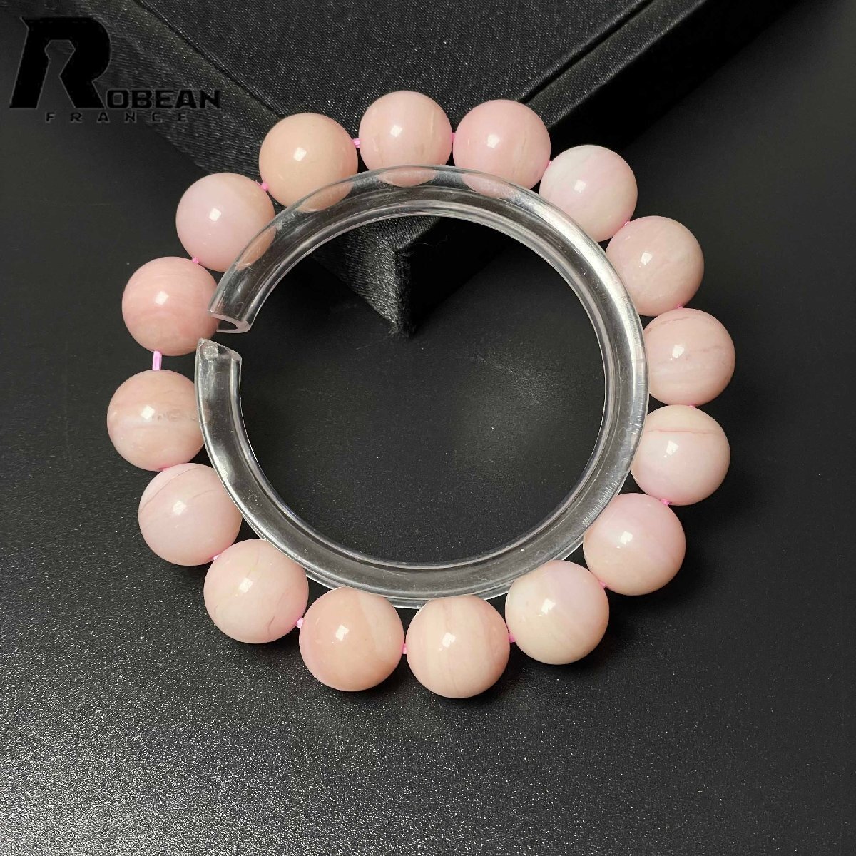 上級 EU製 定価7万円★ROBEAN・ピンクオパール★パワーストーン ブレスレット 天然石 原石 綺麗 高級 お守り 幸運 12.3-12.7mm M0112996拍卖