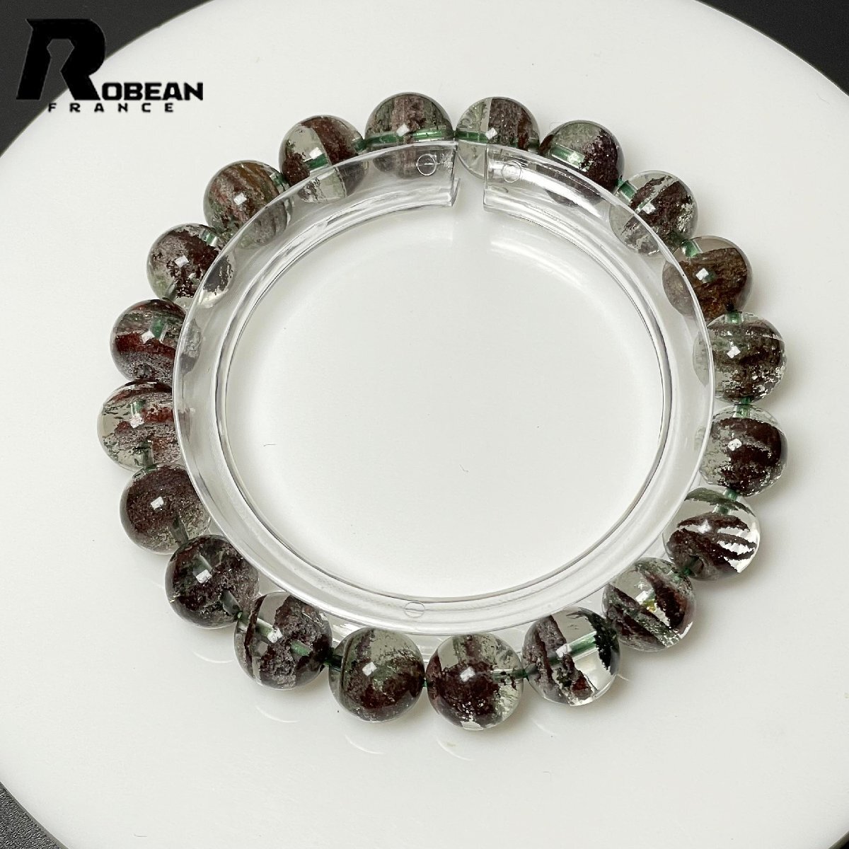 高級 EU製 定価7万円★ROBEAN・グリーントルマリン★パワーストーン ブレスレット 天然石 金運 浄化 綺麗 ギフト 9.4-9.9mm M1204619拍卖