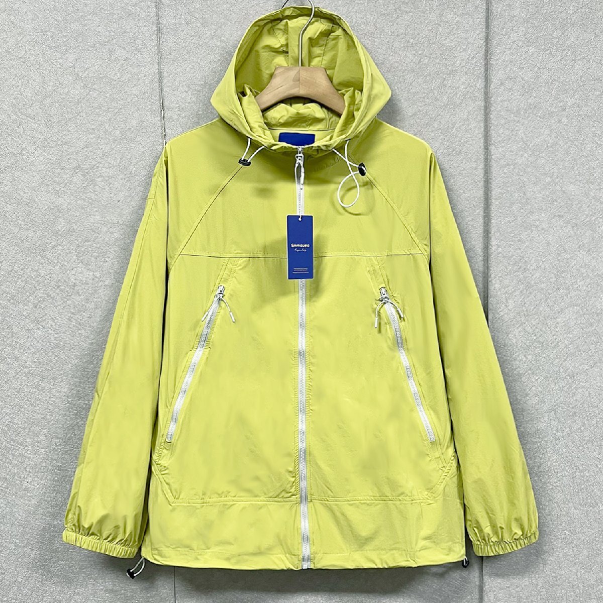 新作・ジャケット 定価5万◆Emmauela・イタリア・ミラノ発◆通気 速乾 フード付き 日焼け防止 UVカット アウター マウンテンパーカー L/48拍卖