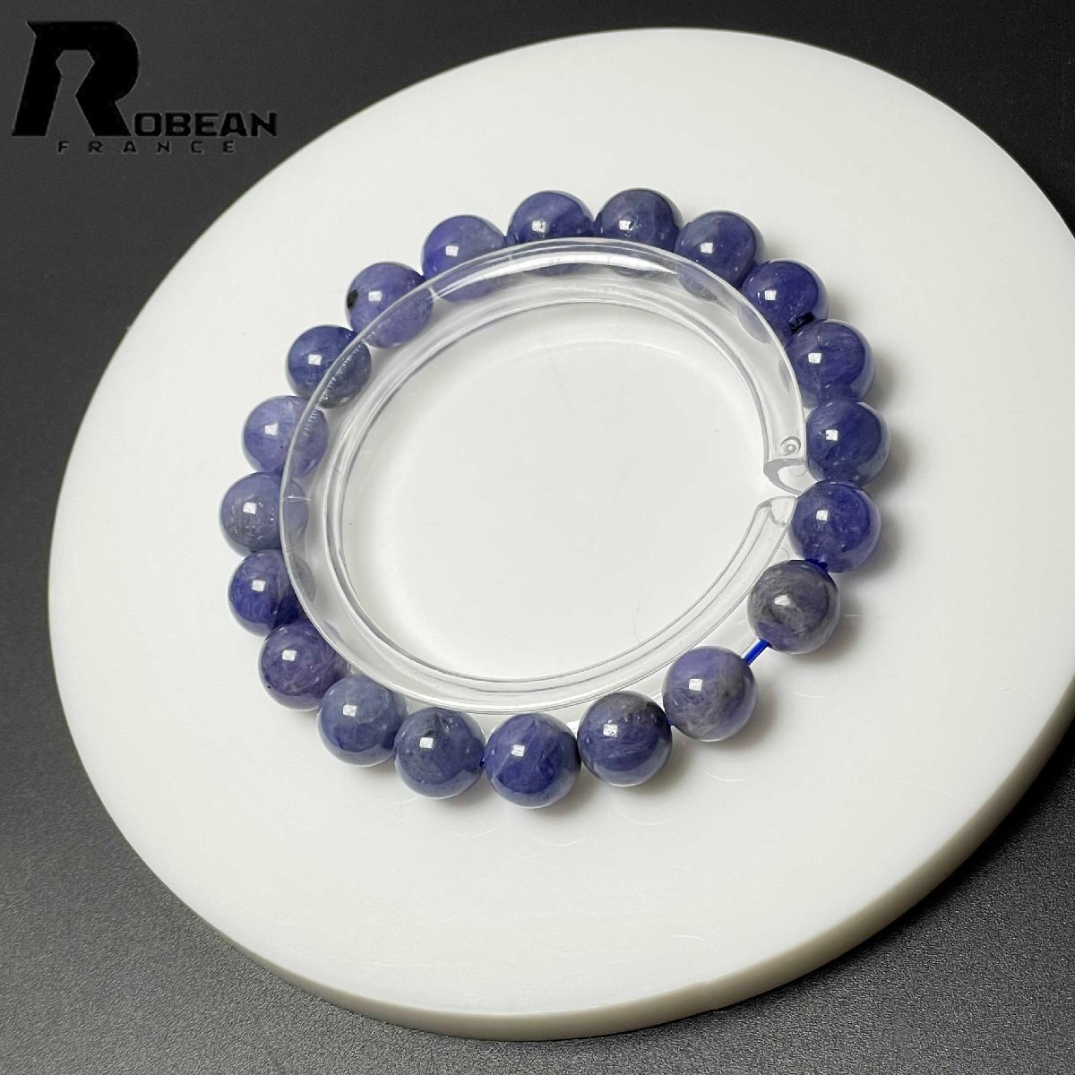 逸品 EU製 定価10万円★ROBEAN・タンザナイト★パワーストーン ブレスレット 天然石 原石 お守り ギフト 9.3-10mm M0719914拍卖