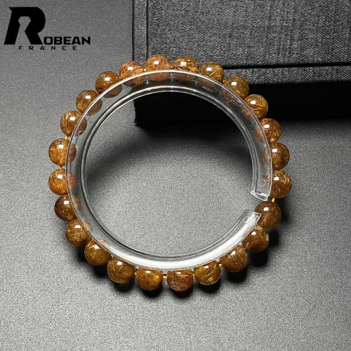 レア EU製 定価6万円★ROBEAN・レッド銅髪ルチルクォーツ★ブレスレット パワーストーン 天然石 綺麗 金運 お守り 7.1-7.7mm M1010651拍卖