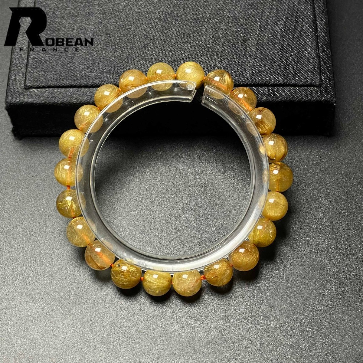 貴重 EU製 定価8万円★ROBEAN・極!極満針ルチルクォーツ★ブレスレット パワーストーン 天然石 綺麗 金運 お守り 8.3-8.8mm M1016748拍卖