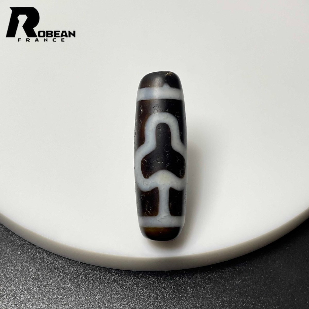 絶賛 EU製 定価6万円★ROBEAN・チベット天珠★パワーストーン アクセサリー 天然石 金運 お守り プレゼント 約38.8*12.7mm L0224126拍卖