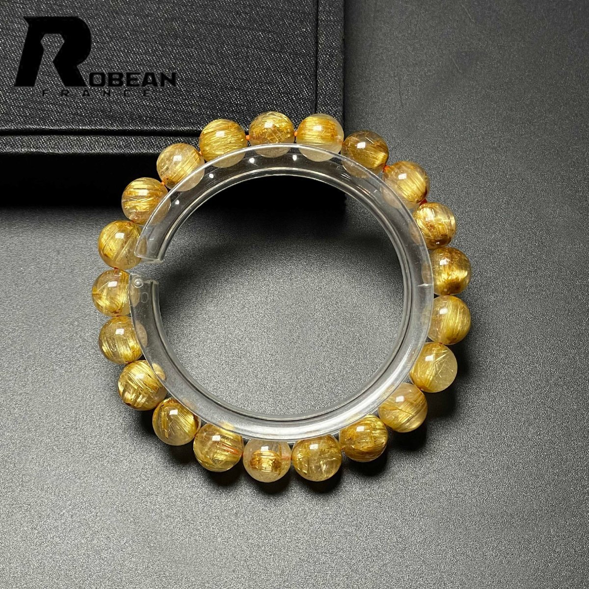 上品 EU製 定価13万円★ROBEAN・極!極満針ルチルクォーツ★ブレスレット パワーストーン 天然石 綺麗 金運 お守り 8.8-9.3mm M1009644拍卖
