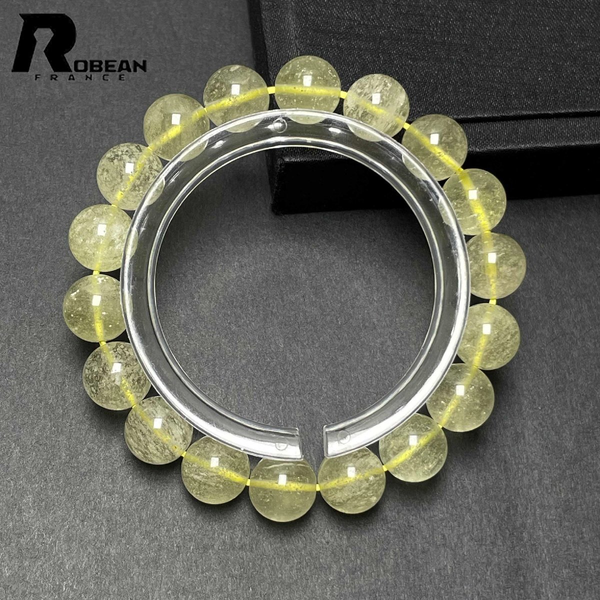 高級 EU製 定価14万円★ROBEAN・リビアングラス★パワーストーン アクセサリー 天然石 幸運 高級 お守り 約10.9-11.1mm L0324275拍卖