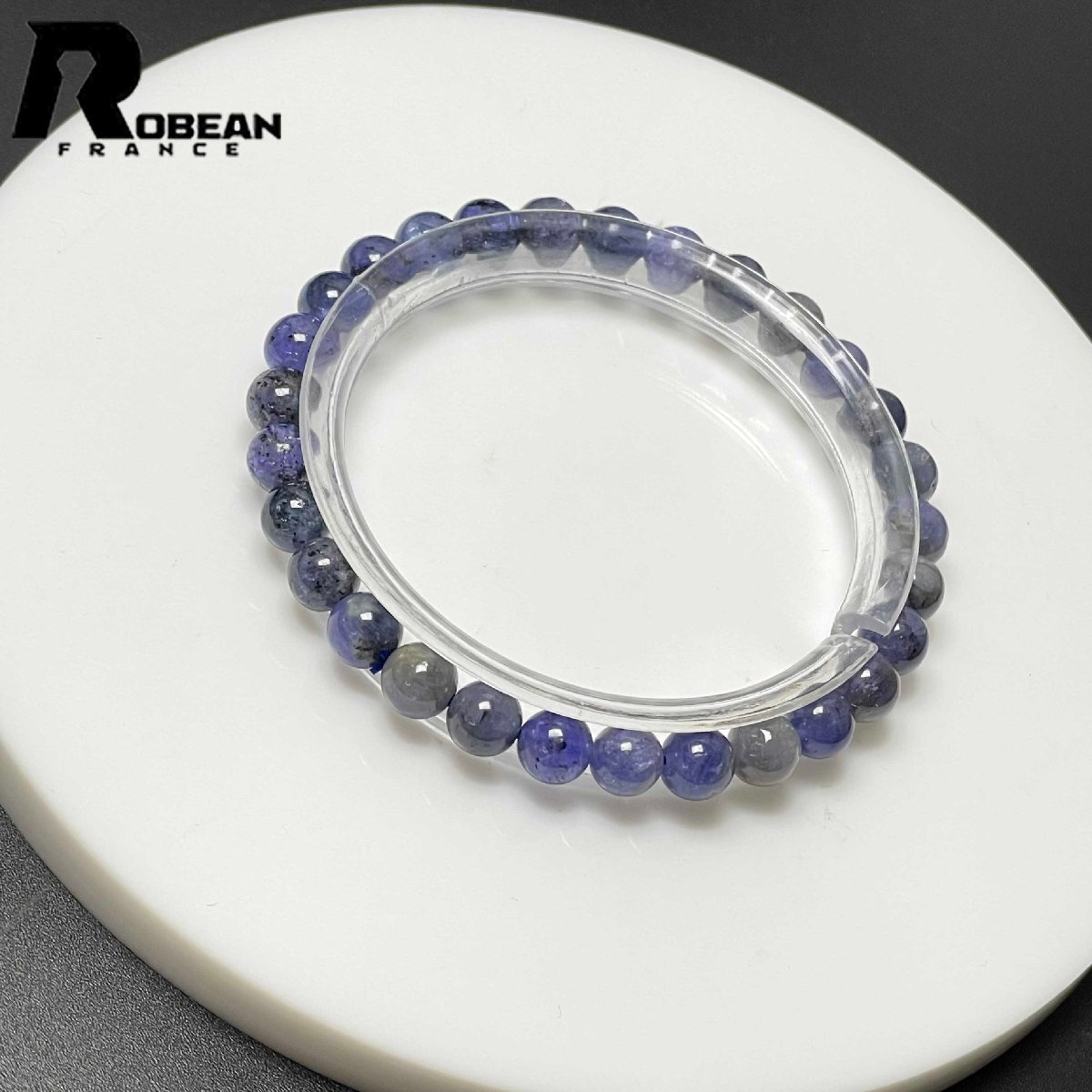 上級 EU製 定価6万円★ROBEAN・タンザナイト★パワーストーン ブレスレット 天然石 原石 お守り ギフト 6.1-6.8mm M0509184拍卖