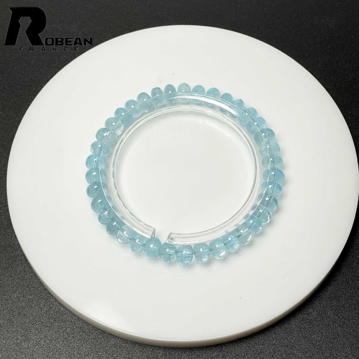 上級 EU製 定価10万円★ROBEAN・ブルートパーズ★ボタンブレス パワーストーン 天然石 綺麗 お守り 7.2*4.8mm M0411914拍卖