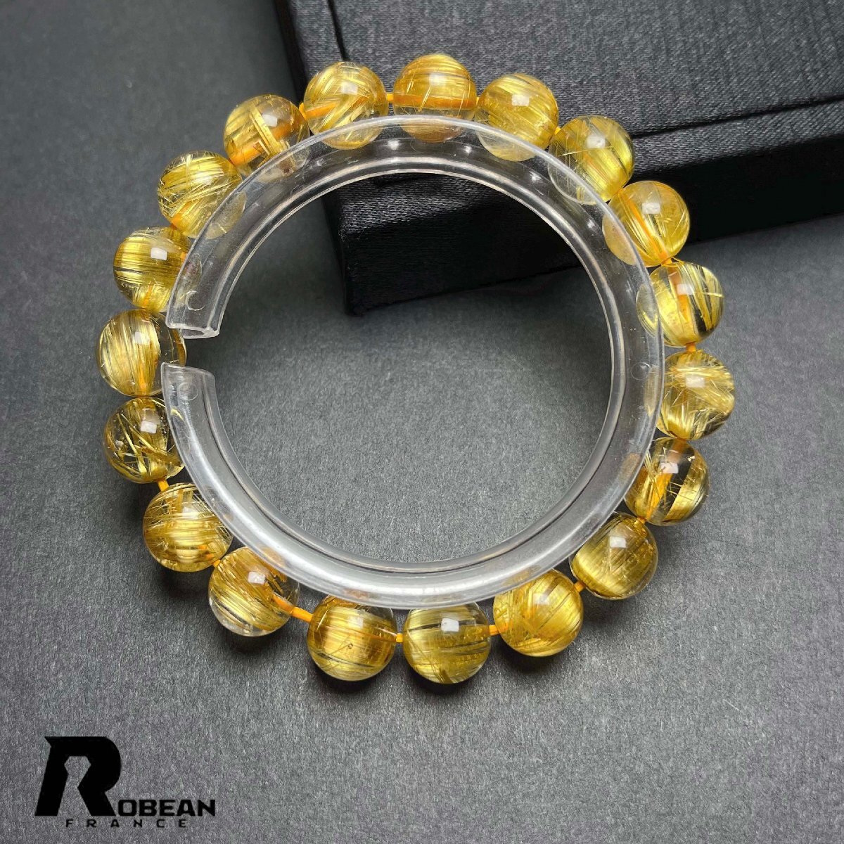 絶賛 EU製 定価148万円★ROBEAN・極!極満針ルチルクォーツ★ブレスレット パワーストーン 天然石 綺麗 金運 お守り 9.9-10.3mm D0328319拍卖