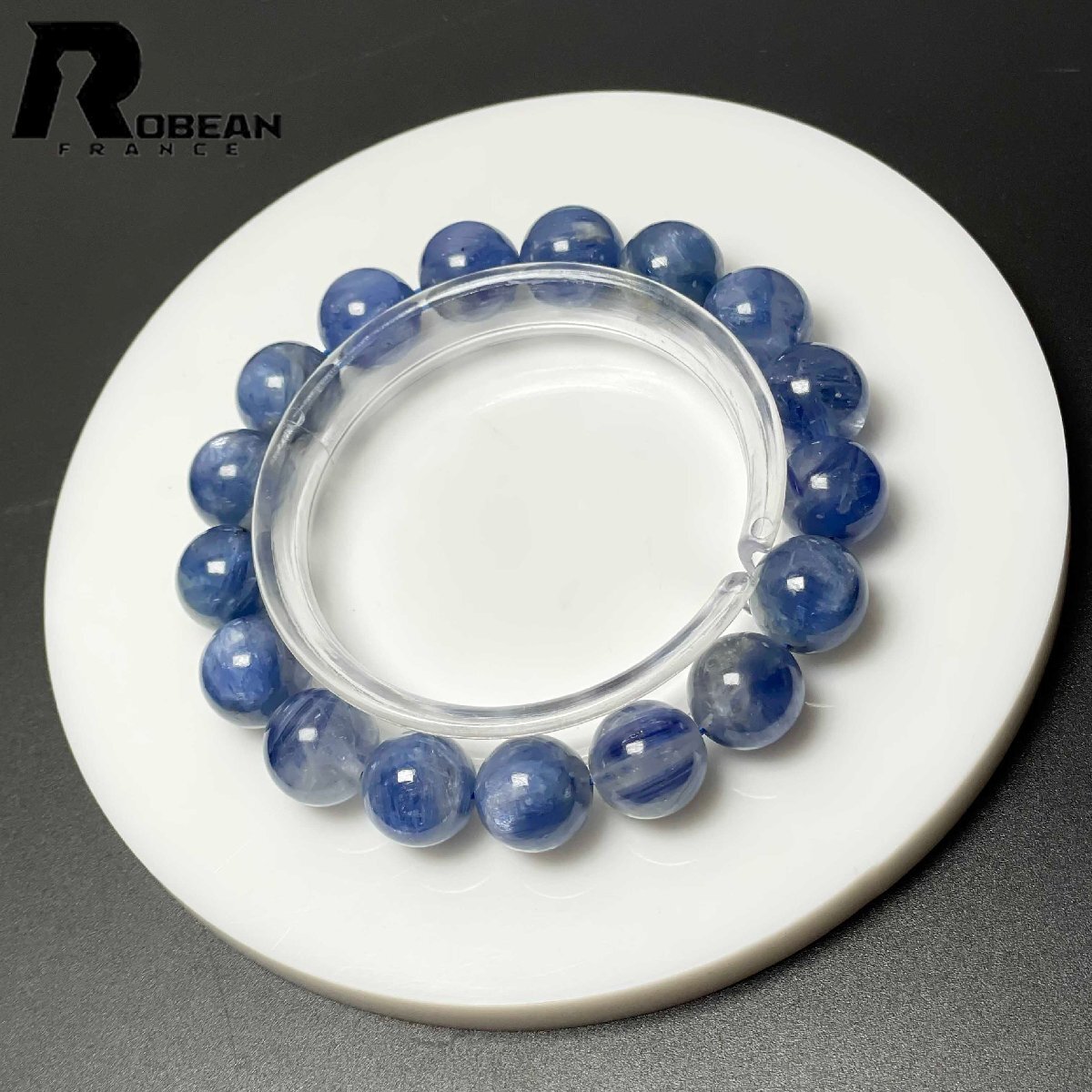 絶賛 EU製 定価13万円★ROBEAN・カイヤナイト★パワーストーン ブレスレット アクセサリー 天然石 原石 お守り 高級 12.2-12.7mm M0621629拍卖