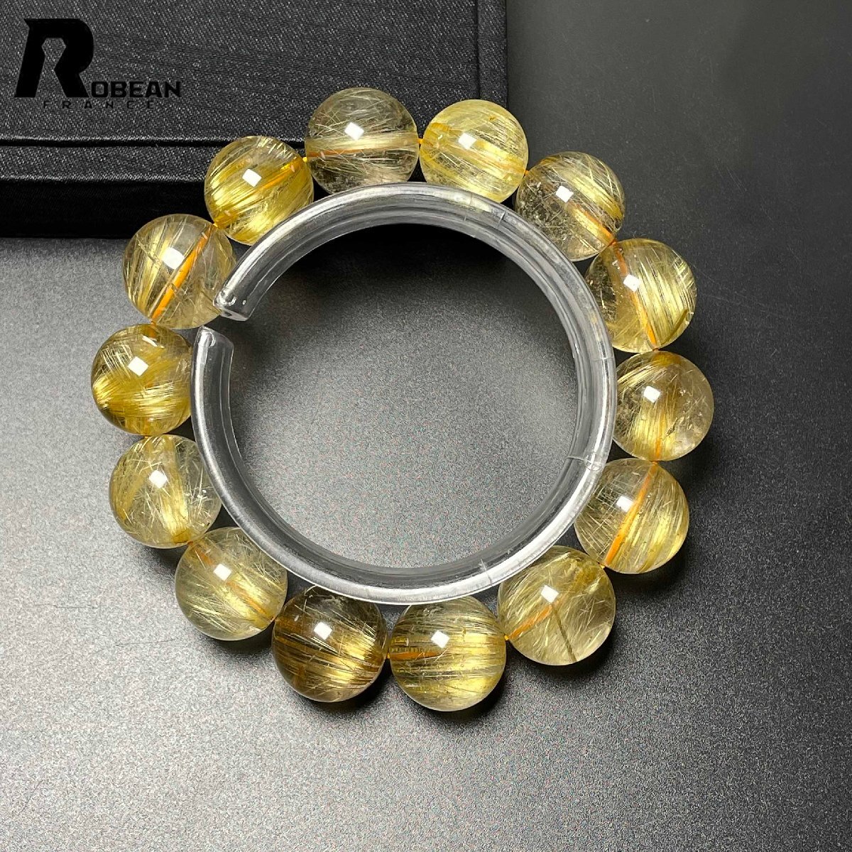 上級 EU製 定価235万円★ROBEAN・極!極満針ルチルクォーツ★ ブレスレット パワーストーン 天然石 金運 お守り 15.9-16.7mm D0401780拍卖