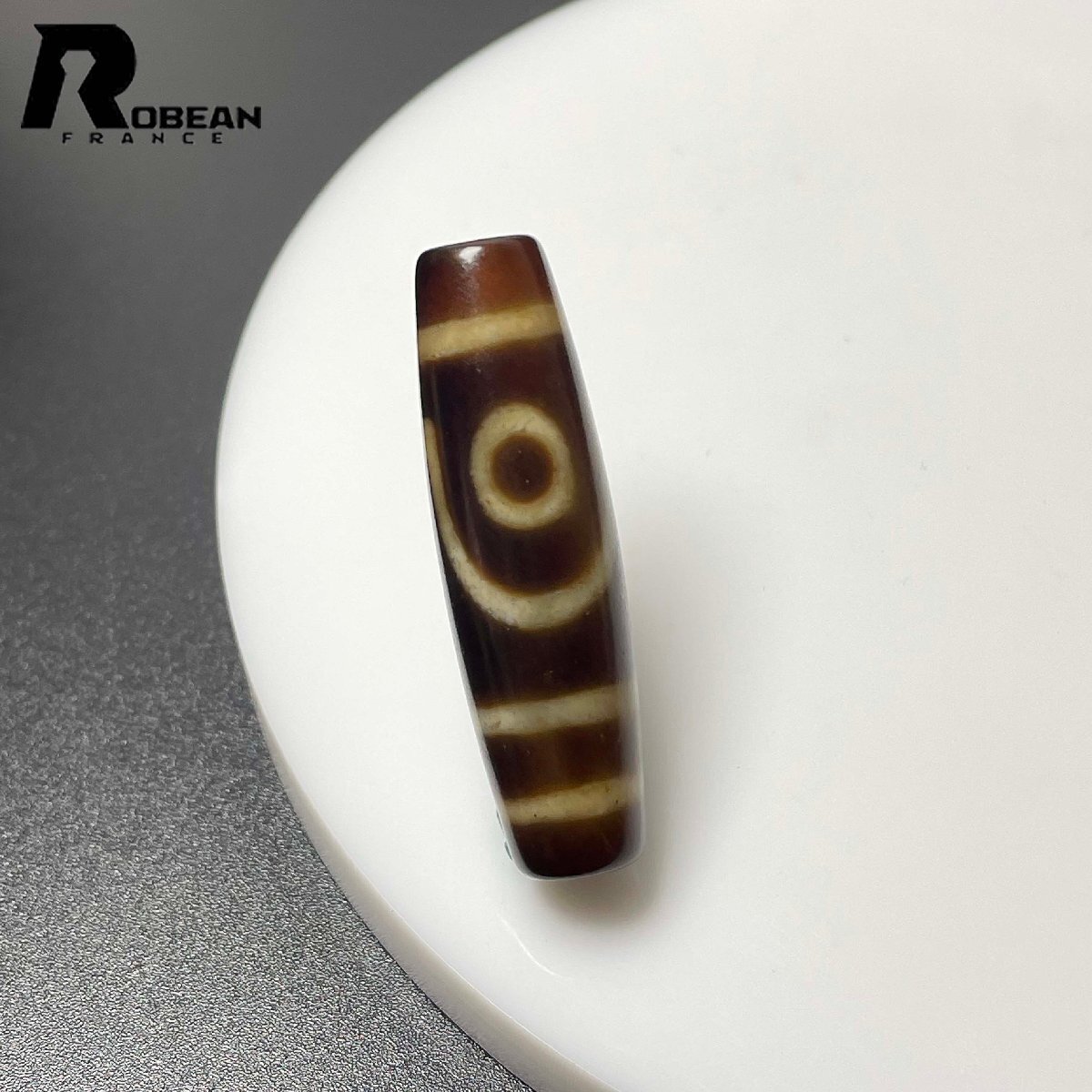 上級 EU製 定価6万円★ROBEAN・チベット天珠★パワーストーン アクセサリー 天然石 金運 お守り プレゼント 約38.1*10.8mm M0102918拍卖