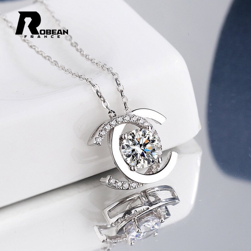 上品 EU製 定価9万円★ROBEAN・人工ダイヤモンド・ペンダント★s925 シルバー 合成ダイヤモンド オシャレ プレゼント 1.1*1.2cm MP826523拍卖