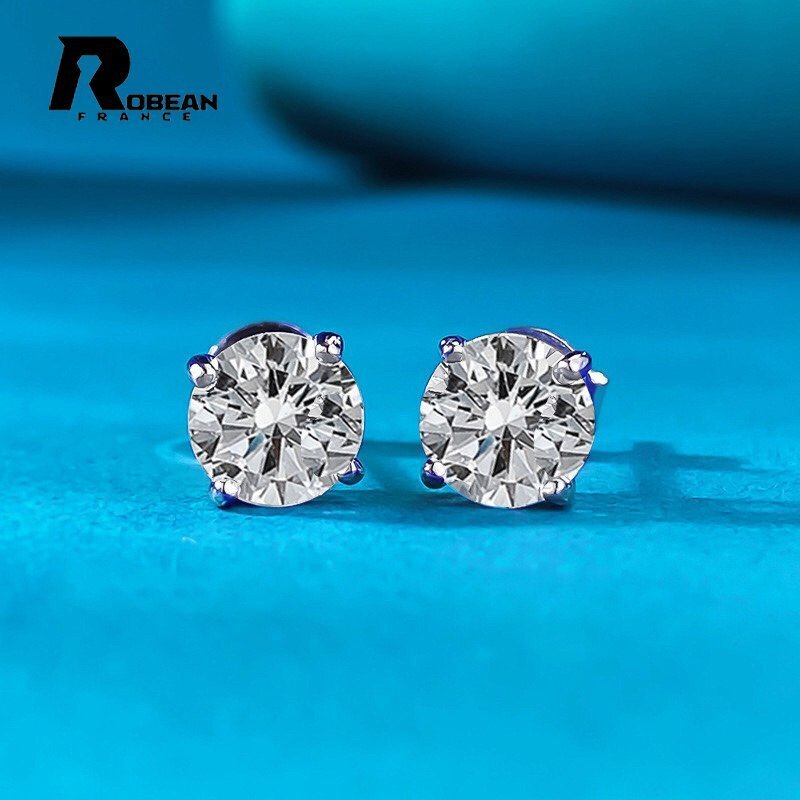 夢色 EU製 定価10万円★ROBEAN・人工ダイヤモンド・ピアス★s925 シルバー 合成ダイヤモンド 綺麗 オシャレ プレゼント 0.5cm ME825035拍卖