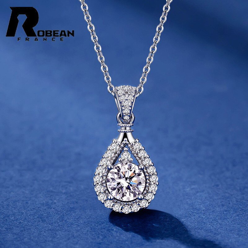 貴重 EU製 定価6万円★ROBEAN・人工ダイヤモンド・ペンダント★s925 シルバー 合成ダイヤモンド オシャレ プレゼント 2.0*1.0cm MP826546拍卖