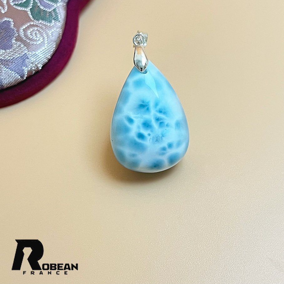 絶賛 EU製 定価15万円★ROBEAN・ラリマーペンダント★パワーストーン アクセサリー 天然石 高級 綺麗 お守り 約29.6*20.2*10.7mm K1009127拍卖