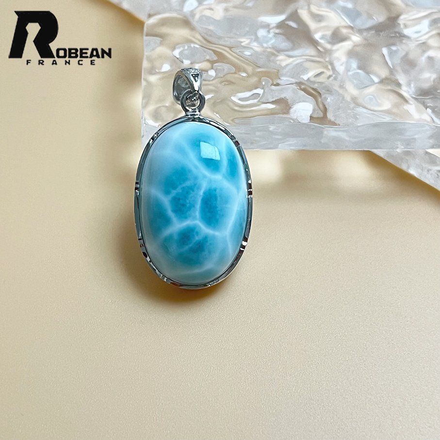 夢色 EU製 定価14万円★ROBEAN・ラリマーペンダント★925銀 パワーストーン アクセサリー 天然石 綺麗 お守り 約23.6*15.5*9.4mm K0730111拍卖