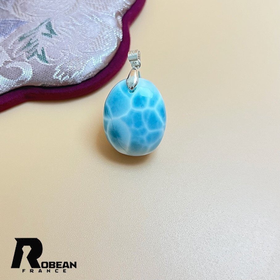 上級 EU製 定価14万円★ROBEAN・ラリマーペンダント★パワーストーン アクセサリー 天然石 高級 綺麗 お守り 約24.5*20*11mm K1009125拍卖
