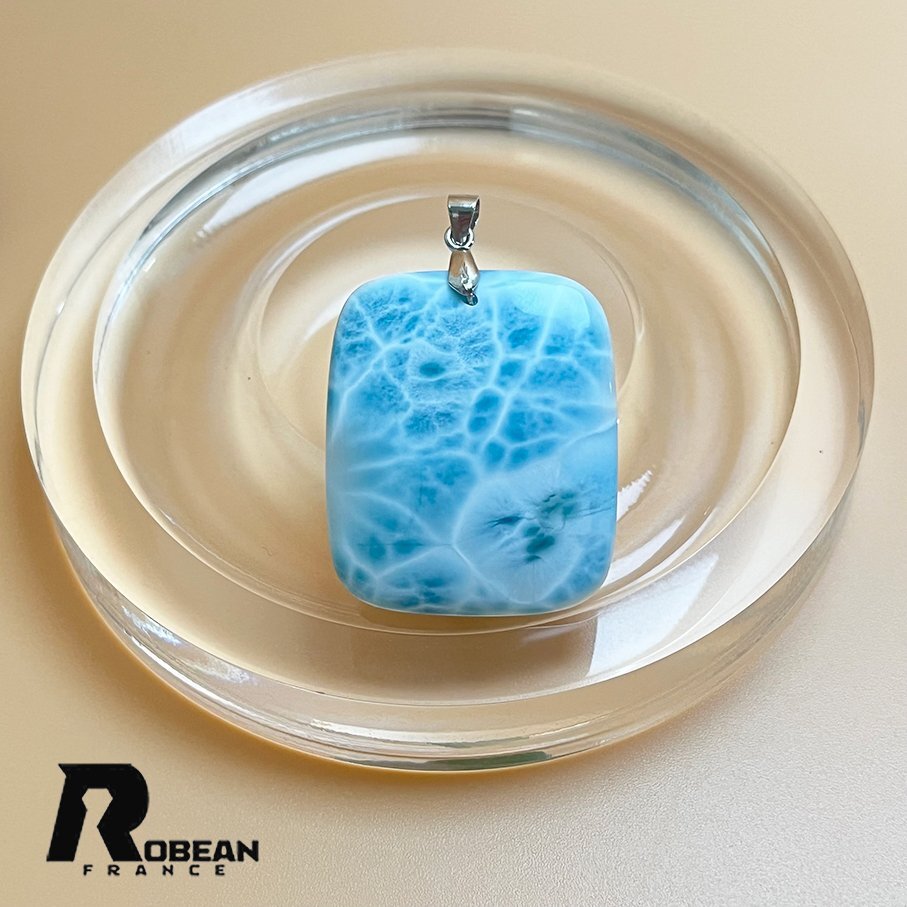 上級 EU製 定価27万円★ROBEAN・ラリマーペンダント★パワーストーン アクセサリー 天然石 高級 綺麗 お守り 約36.2*30.5*11.2mm Z410049拍卖